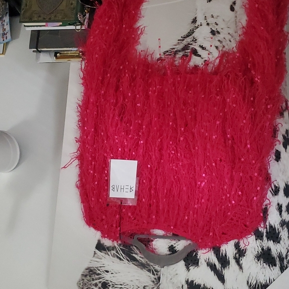 Rehab Crop Fringe Long Sleeve Sweater - Picture 3 of 4